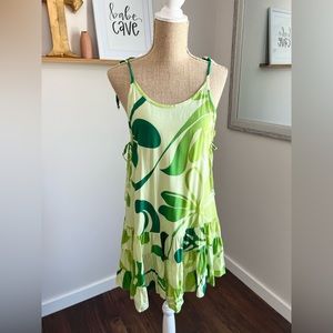 Hawaiian Print Green Floral Print Coverup
